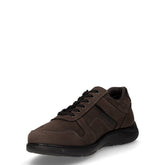 Stringata sportiva in pelle marrone nero | Boscaini Scarpe