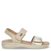 Sandalo in ecopelle con strappi beige oro | Boscaini Scarpe