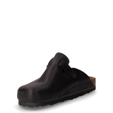Ciabatta in pelle nero rustic | Boscaini Scarpe