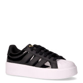 STREETTALK BOLD J sneakers in ecopelle vernice con suola platform nero bianco | Boscaini Scarpe