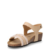 Sandalo in ecopelle con zeppa sabbia | Boscaini Scarpe