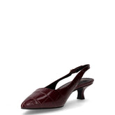 Slingback in ecopelle con tacco bordeaux | Boscaini Scarpe