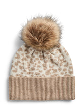 Cappello con pompon in maglia beige | Boscaini Scarpe
