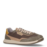 Sneaker in pelle e tessuto militare taupe - Sneakers Uomo | Boscaini Scarpe