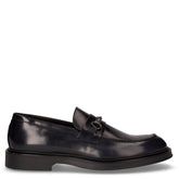 Mocassino con staffa in pelle blu - EXTON UOMO | Boscaini Scarpe