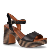 Sandalo in ecopelle con tacco nero | Boscaini Scarpe