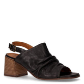 Sandalo con tacco in pelle nero - Sandali Donna | Boscaini Scarpe