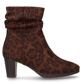 Tronchetto in tessuto con zip leopardato marrone | Boscaini Scarpe