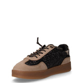 Sneaker in ecopelle e tessuto leopardo nero | Boscaini Scarpe