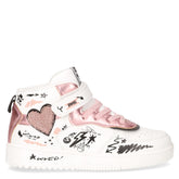 Mid sneaker in ecopelle bianco rosa - Sneakers Bambina | Boscaini Scarpe