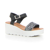 Sandalo con zeppa nero | Boscaini Scarpe
