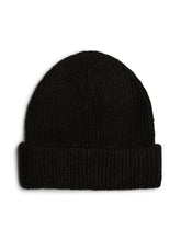 Cappello a coste con risvolto in maglia nero | Boscaini Scarpe