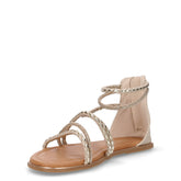 Sandalo in ecopelle con zip bambina beige platino | Boscaini Scarpe