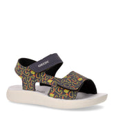 Sandalo in ecopelle bambino navy lime | Boscaini Scarpe