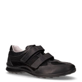 Scarpa sportiva in pelle e tessuto con strappi nero | Boscaini Scarpe