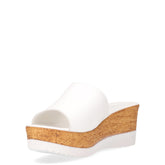 Ciabatta con zeppa bianco | Boscaini Scarpe