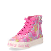 Eloise sneaker in tessuto con fiori applicati bambina fuxia fantasia | Boscaini Scarpe