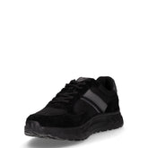 Sneaker in pelle e tessuto nero | Boscaini Scarpe