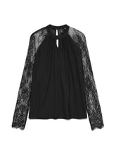 Maglia elegante con maniche in pizzo nero | Boscaini Scarpe