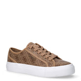 Sneaker in ecopelle con logo all-over marrone milk | Boscaini Scarpe