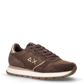 Ally Silver Gold sneaker in tessuto e pelle marrone | Boscaini Scarpe
