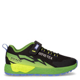 Sneaker in tessuto Gore-Tex ed ecopelle nero verde fluo | Boscaini Scarpe