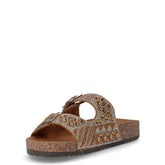 Ciabatta in tessuto con mini strass marrone | Boscaini Scarpe