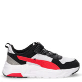 Trinity 2 sneaker in tessuto ed ecopelle bambino bianco nero rosso | Boscaini Scarpe