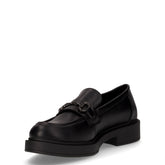 Mocassino in ecopelle con staffa strass nero | Boscaini Scarpe