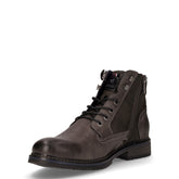 Stivaletto stringato in ecopelle con zip grigio | Boscaini Scarpe