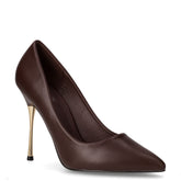 Décolleté a punta in ecopelle caffè | Boscaini Scarpe