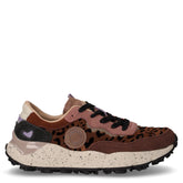 Tecla sneaker in pelle scamosciata e tessuto marrone | Boscaini Scarpe
