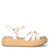 Sandalo con platform in ecopelle bianco | Boscaini Scarpe
