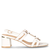 Sandalo con tacco in ecopelle bianco | Boscaini Scarpe