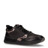 Sneaker in tessuto ed ecopelle nero - TAMARIS | Boscaini Scarpe