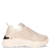 Sneaker slip on in tessuto avorio strass - LAURA BIAGIOTTI | Boscaini Scarpe