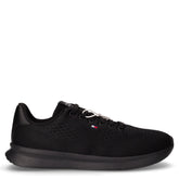LIGHTWEIGHT RUNNER KNIT sneakers in tessuto knit leggere con suola curva nero | Boscaini Scarpe