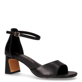 Sandalo con tacco in ecopelle nero | Boscaini Scarpe