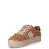 Sneaker in pelle scamosciata con platform cammello | Boscaini Scarpe