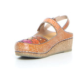 Facscineo sandalo con zeppa camel | Boscaini Scarpe