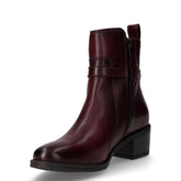 Tronchetto in pelle con zip bordeaux | Boscaini Scarpe