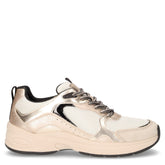 Zarvia sneaker in ecopelle e tessuto papiro oro - GEOX DONNA | Boscaini Scarpe