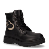 Anfibio con zip laterale da bambina in ecopelle nero oro - Anfibi Bambina | Boscaini Scarpe