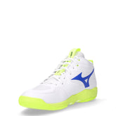 Wave Momentum Pro Mid scarpa da pallavolo in tessuto ed ecopelle bianco giallo blu | Boscaini Scarpe