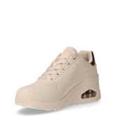 Uno Wedge Safari Daze sneaker in ecopelle con zeppa off white | Boscaini Scarpe