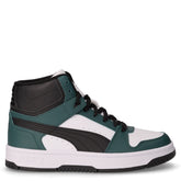 Rebound Slam Mid JR sneaker in ecopelle ragazzo verde nero bianco | Boscaini Scarpe