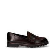 Mocassino in pelle ed ecopelle mocca | Boscaini Scarpe