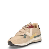 Sneaker in pelle e tessuto beige | Boscaini Scarpe