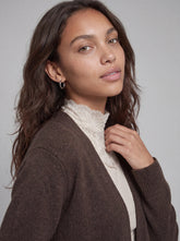 Cardigan corto in maglia marrone | Boscaini Scarpe