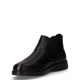 Stivaletto in pelle e tessuto nero | Boscaini Scarpe